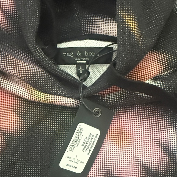 Rag & Bone Black Hoodie with Floral Accents NEW limited sweatshirt top shirt - Picture 2 of 3